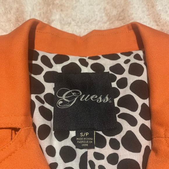 GUESS Orange Retro Coat with Leopard Lining - Picture 6 of 9